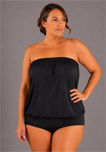 Black Bandeau Swim Top DD